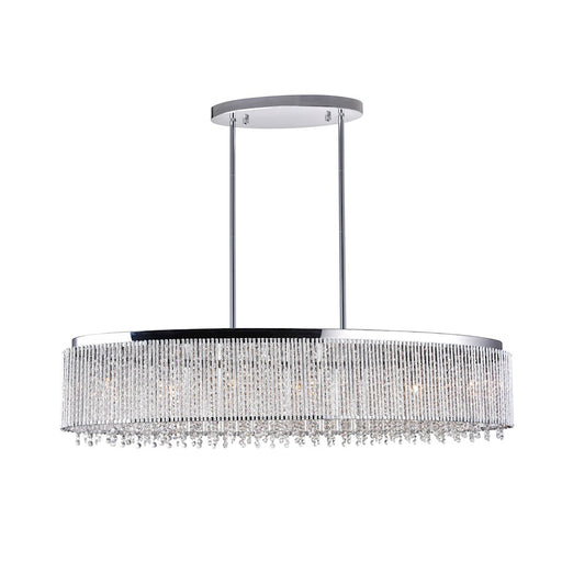 CWI Lighting Claire 7 Light Drum Shade Chandelier, Chrome