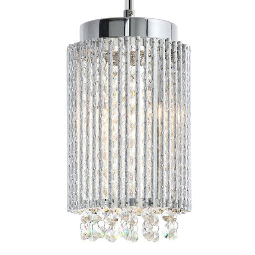 CWI Lighting Claire 2 Light Drum Shade Mini Pendant, Chrome