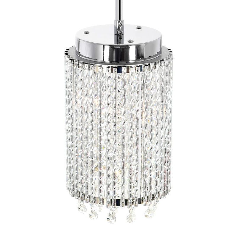 CWI Lighting Claire 2 Light Drum Shade Mini Pendant, Chrome