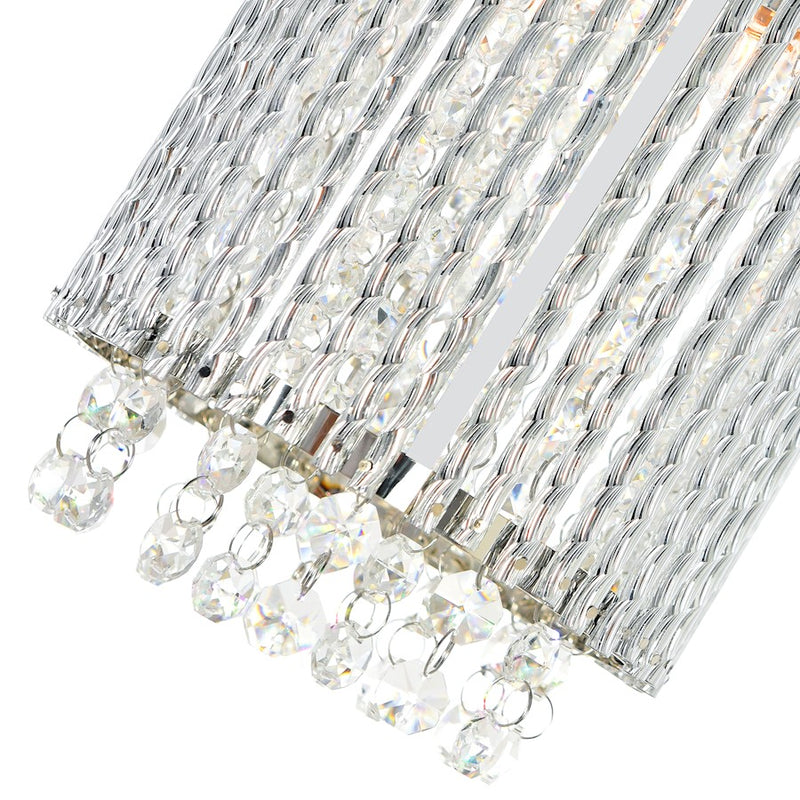 CWI Lighting Claire 2 Light Drum Shade Mini Pendant, Chrome