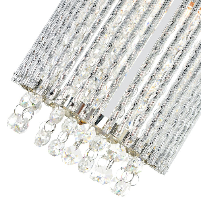 CWI Lighting Claire 2 Light Drum Shade Mini Pendant, Chrome