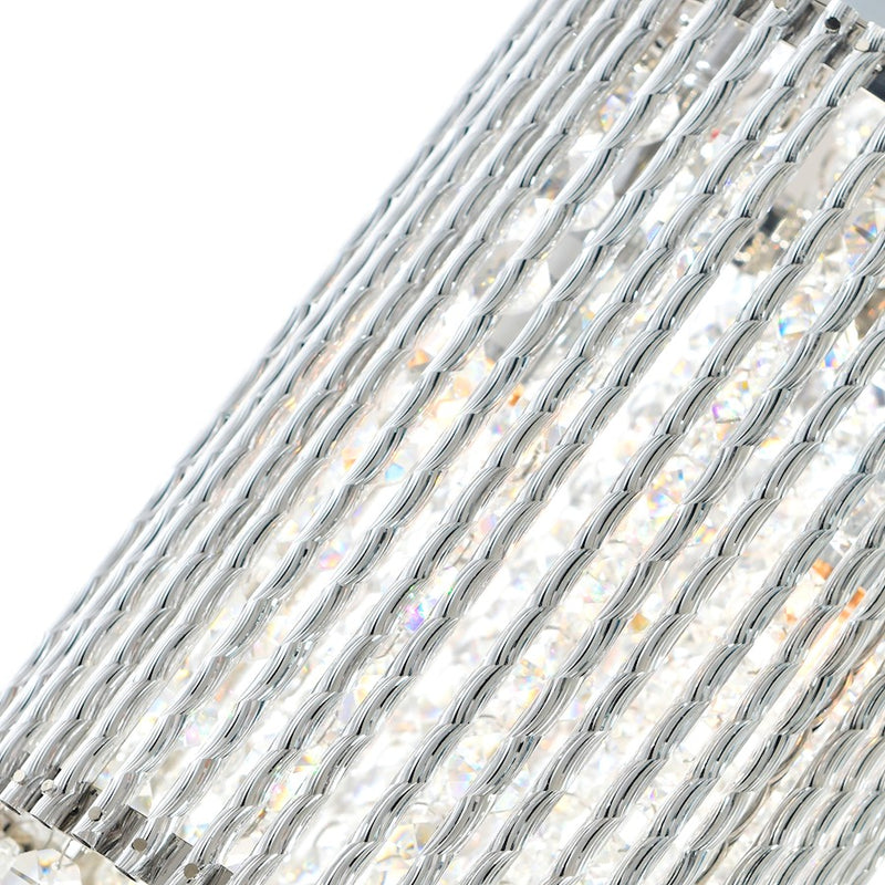 CWI Lighting Claire 2 Light Drum Shade Mini Pendant, Chrome