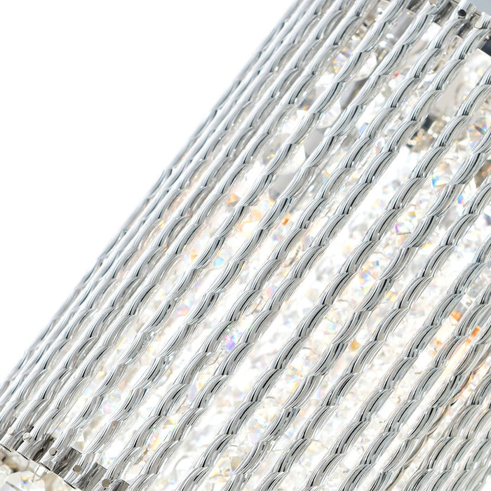 CWI Lighting Claire 2 Light Drum Shade Mini Pendant, Chrome