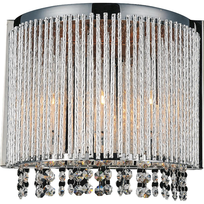 CWI Lighting Claire 3 Light Wall Light, Chrome
