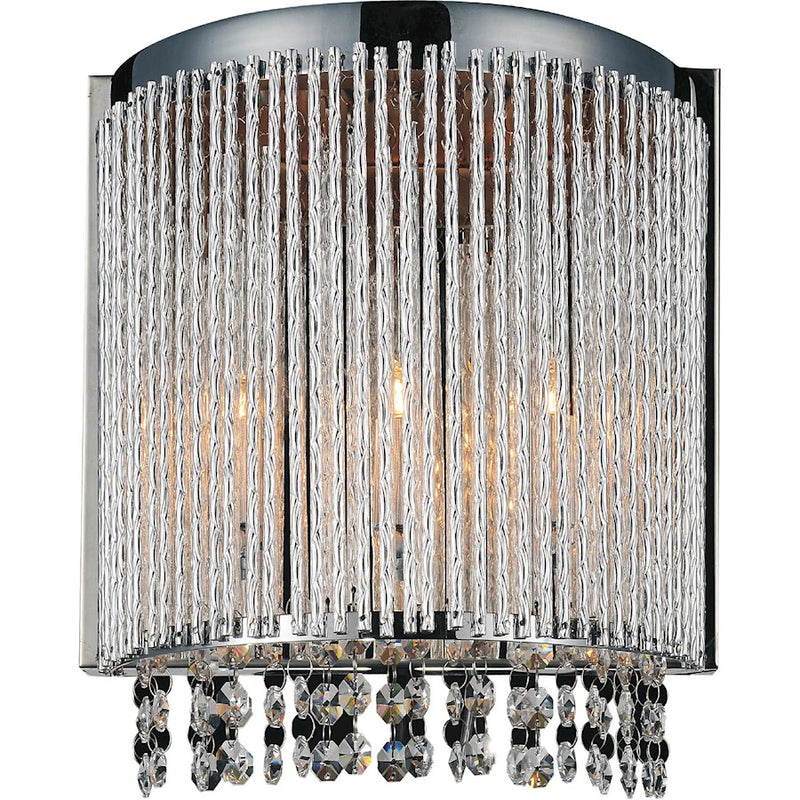 CWI Lighting Claire 2 Light Wall Light, Chrome