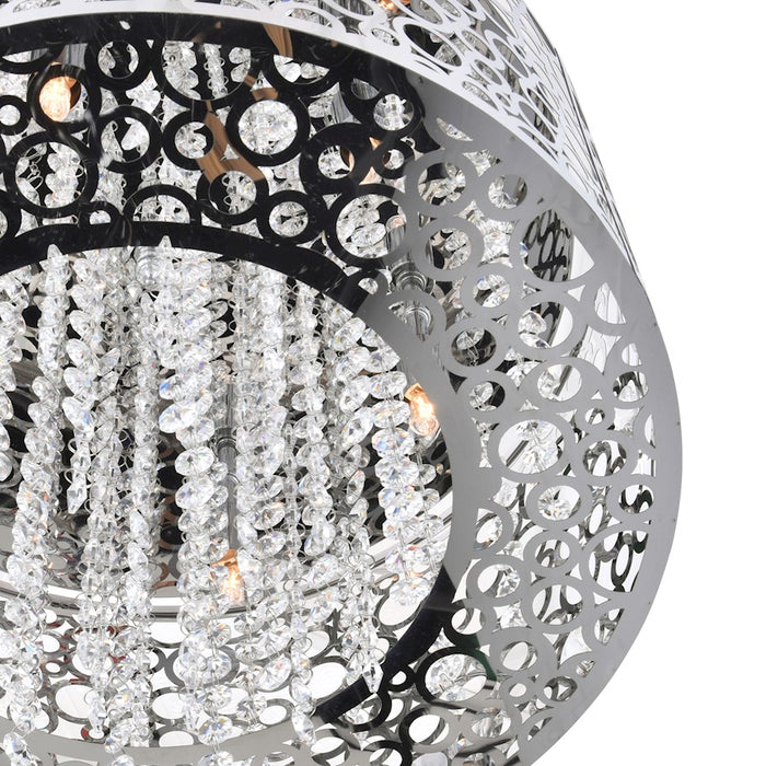 CWI Bubbles 4 Light Drum Shade Mini Pendant, Stainless Steel
