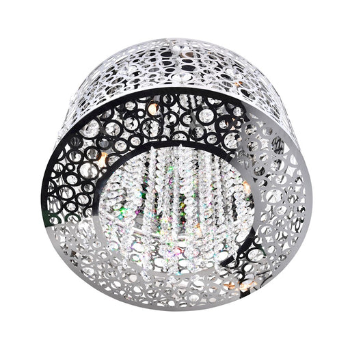 CWI Lighting Bubbles 6 Light Drum Shade Chandelier, Stainless Steel