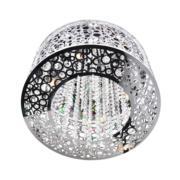 CWI Lighting Bubbles 6 Light Drum Shade Chandelier, Stainless Steel