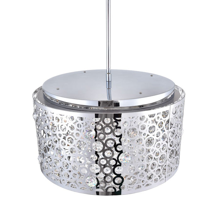CWI Lighting Bubbles 6 Light Drum Shade Chandelier, Stainless Steel