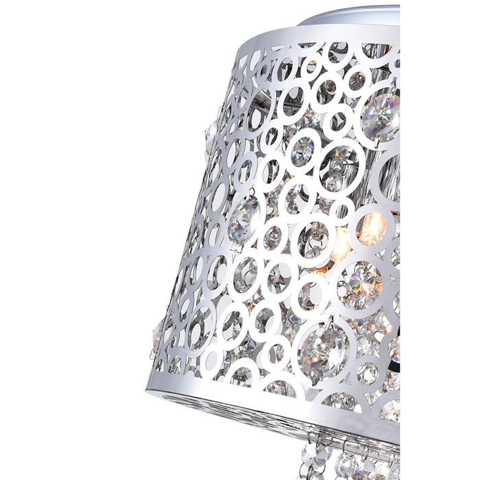 CWI Lighting Bubbles 6 Light Drum Shade Chandelier, Stainless Steel