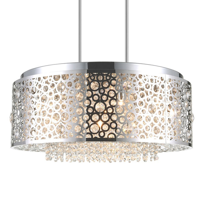 CWI Lighting Bubbles 9 Light Drum Shade Chandelier, Stainless Steel