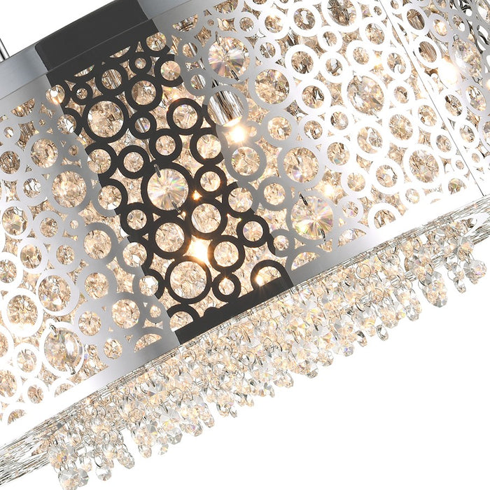 CWI Lighting Bubbles 9 Light Drum Shade Chandelier, Stainless Steel