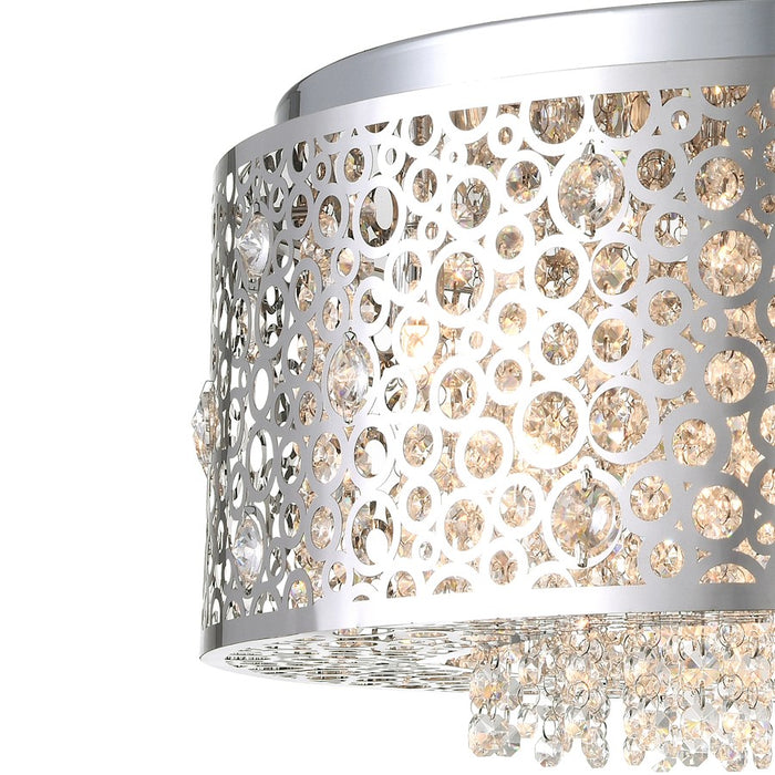 CWI Lighting Bubbles 9 Light Drum Shade Chandelier, Stainless Steel