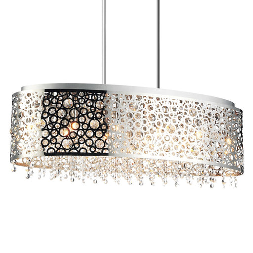 CWI Bubbles 11 Light Drum Shade Chandelier, Stainless Steel