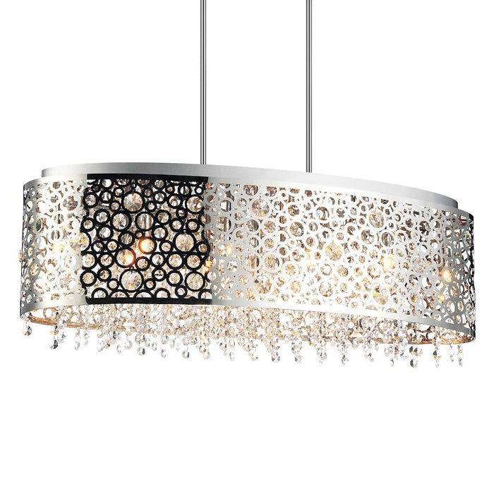 CWI Bubbles 11 Light Drum Shade Chandelier, Stainless Steel