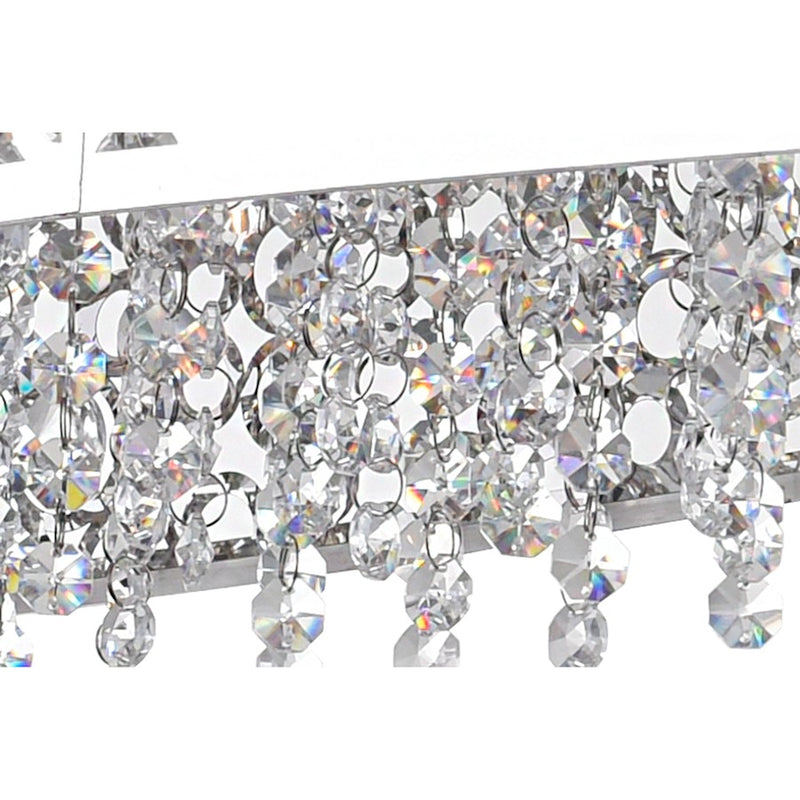 CWI Bubbles 16 Light Drum Shade Chandelier, Stainless Steel