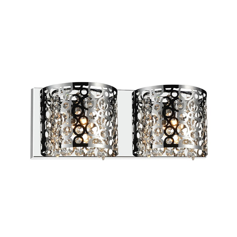 CWI Lighting Bubbles 2 Light Vanity Light, Stainless Steel