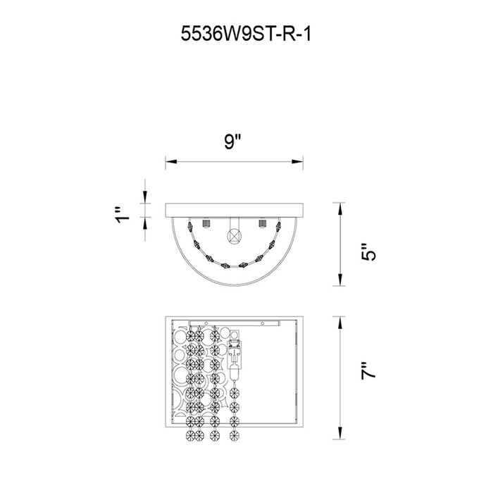 CWI Lighting Bubbles 1 Light Bathroom Sconce, Stainless Steel