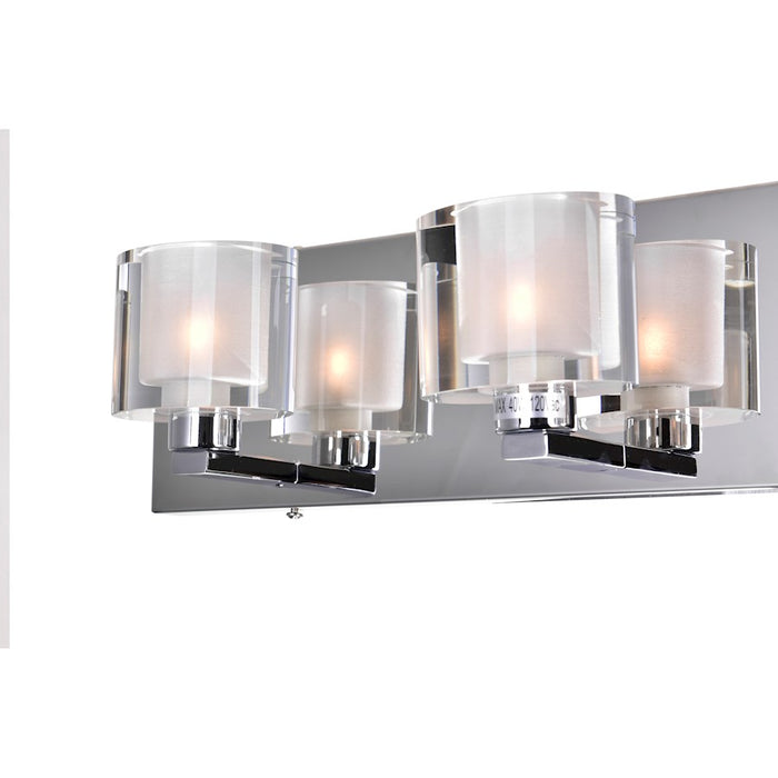 CWI Lighting Tina 4 Light Wall Light, Chrome/Clear