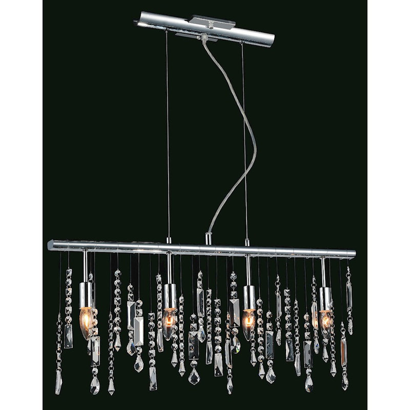 CWI Lighting Janine 4 Light Down Chandelier, Chrome