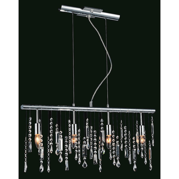 CWI Lighting Janine 4 Light Down Chandelier, Chrome - 5549P30C