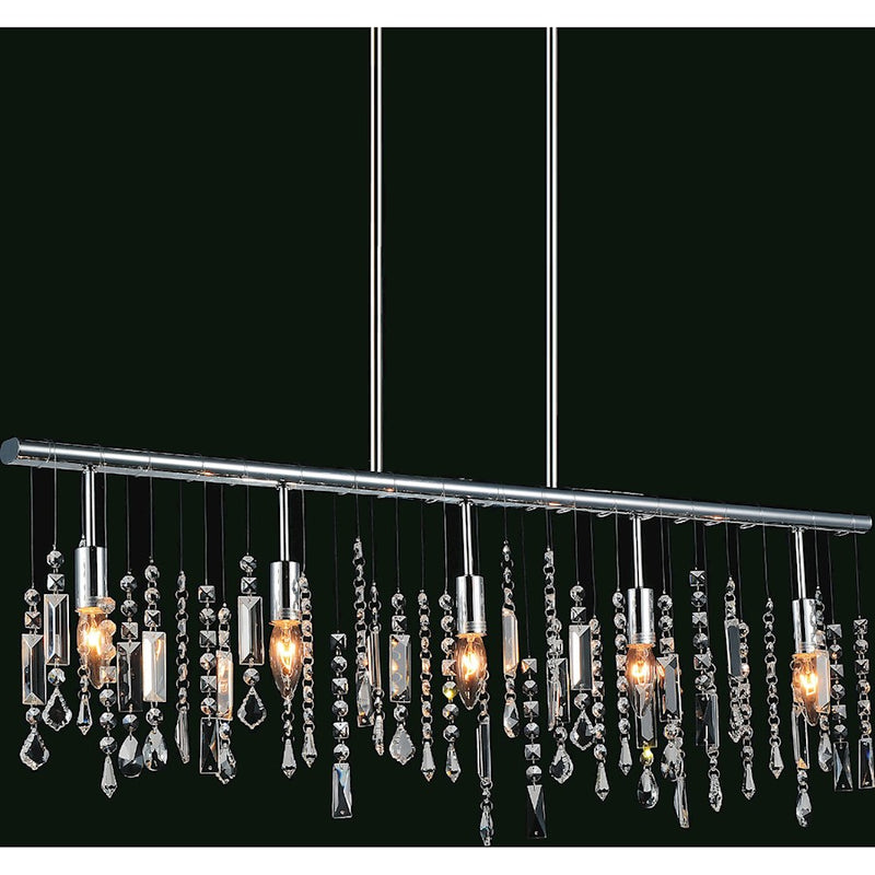 CWI Lighting Janine 5 Light Down Chandelier, Chrome