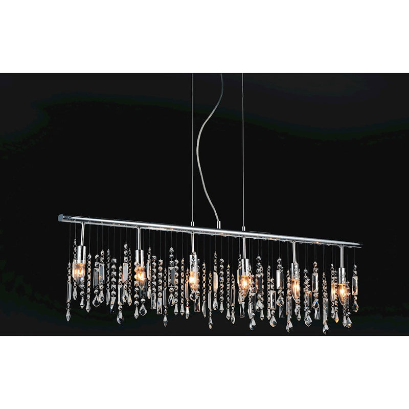 CWI Lighting Janine 6 Light Down Chandelier, Chrome