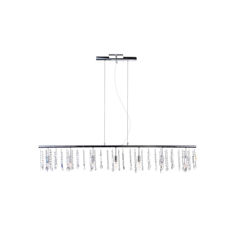 CWI Lighting Janine 7 Light Down Chandelier, Chrome