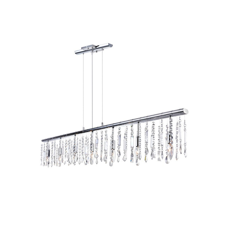CWI Lighting Janine 7 Light Down Chandelier, Chrome