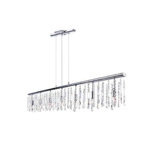 CWI Lighting Janine 7 Light Down Chandelier, Chrome