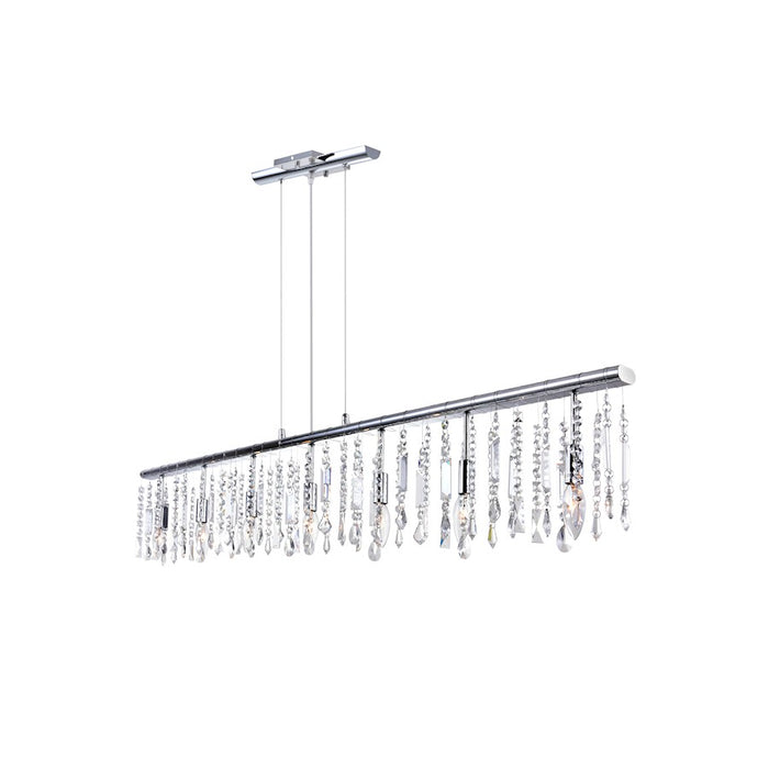 CWI Lighting Janine 7 Light Down Chandelier, Chrome