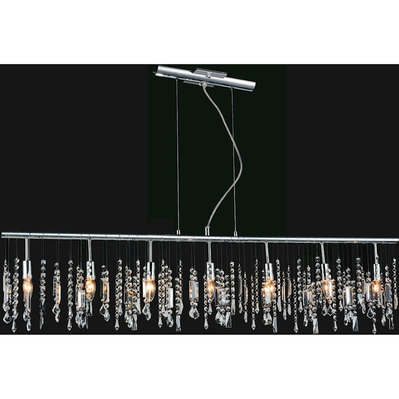 CWI Lighting Janine 7 Light Down Chandelier, Chrome