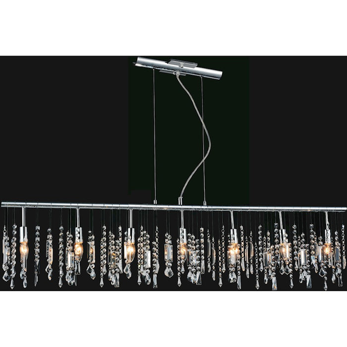 CWI Lighting Janine 7 Light Down Chandelier, Chrome