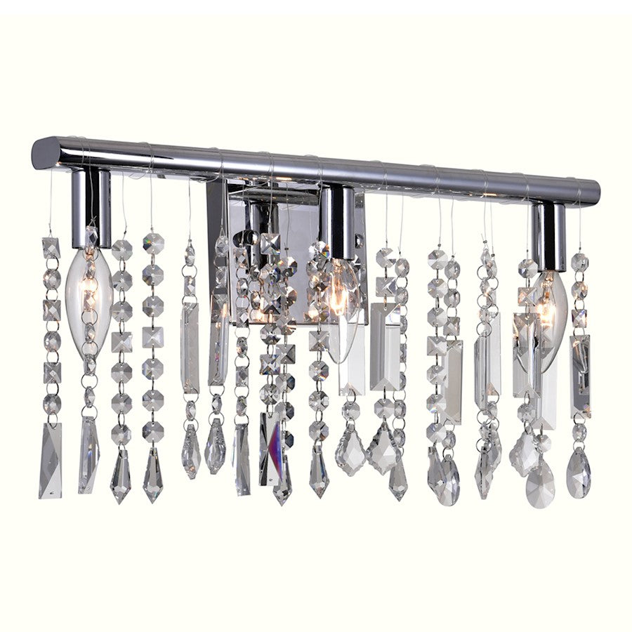 CWI Lighting Janine 3 Light Vanity Light, Chrome - 5549W18C