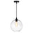 CWI Lighting Glass 1 Light 10" Down Mini Pendant, Black/Clear - 5553P10-Clear