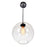 CWI Lighting Glass 1 Light 10" Down Mini Pendant, Black/Clear