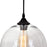 CWI Lighting Glass 1 Light 10" Down Mini Pendant, Black/Clear