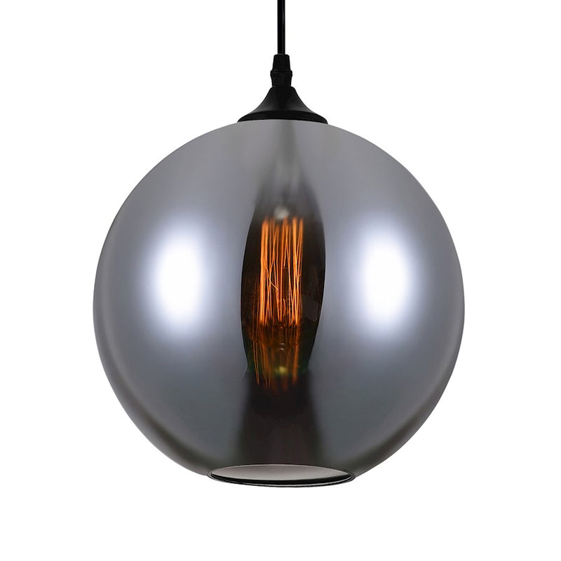 CWI Lighting Glass 1 Light 10" Down Mini Pendant, Black/Smoke