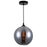 CWI Lighting Glass 1 Light 10" Down Mini Pendant, Black/Smoke