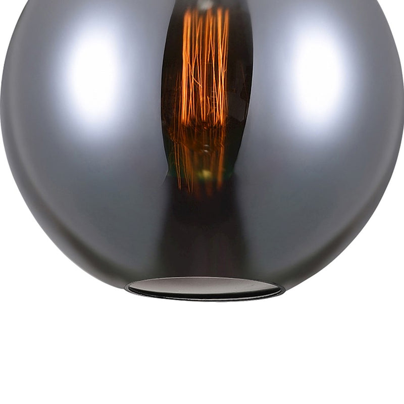 CWI Lighting Glass 1 Light 10" Down Mini Pendant, Black/Smoke
