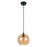 CWI Lighting Glass 2 Light Down Mini Pendant, Black - 5553P12-Amber-2L