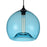 CWI Lighting Glass 1 Light 12" Down Mini Pendant, Black/Blue