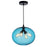 CWI Lighting Glass 4 Light Down Pendant, Black/Blue - 5553P16-Blue