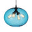 CWI Lighting Glass 4 Light Down Pendant, Black/Blue