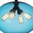 CWI Lighting Glass 4 Light Down Pendant, Black/Blue
