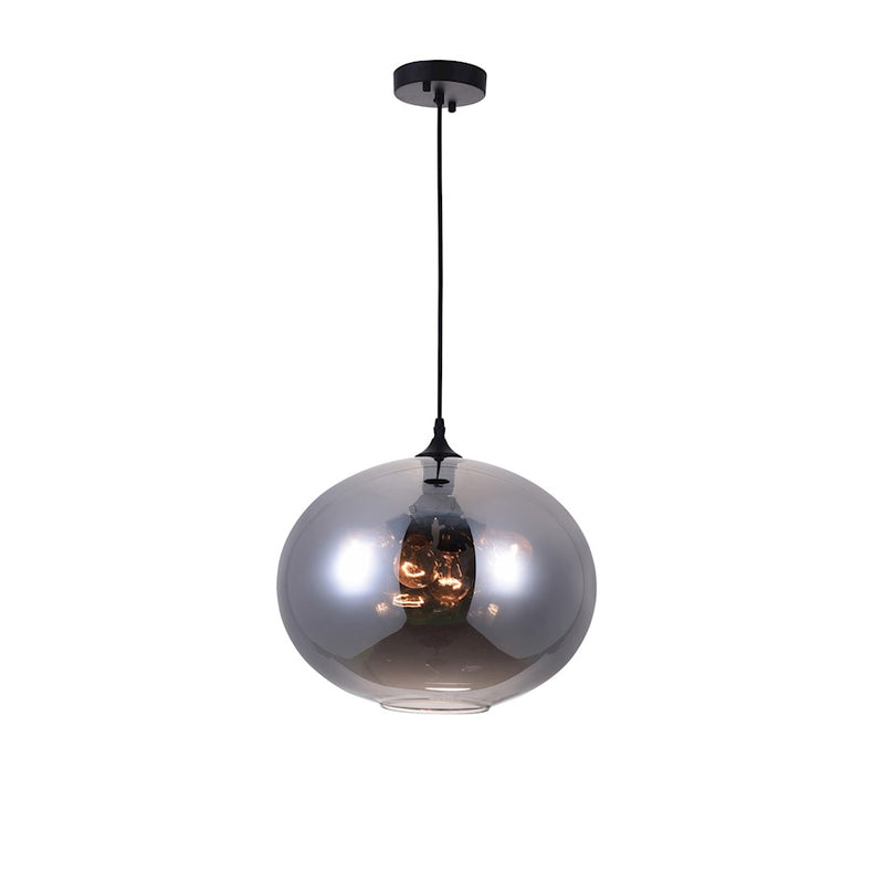 CWI Lighting Glass 4 Light Down Pendant, Black/Smoke