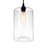 CWI Lighting Glass 1 Light 7" Down Mini Pendant, Black/Clear