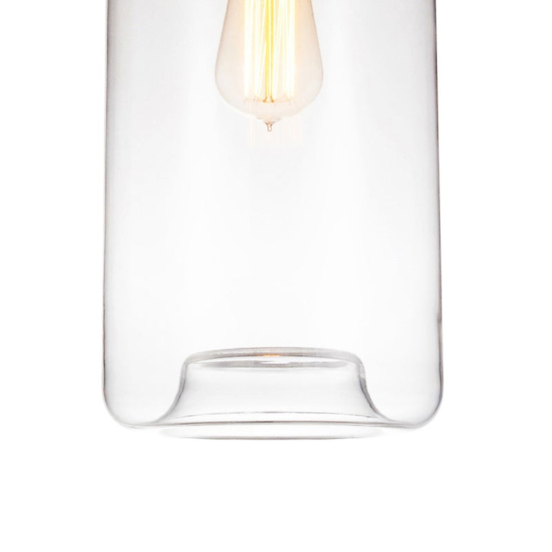 CWI Lighting Glass 1 Light 7" Down Mini Pendant, Black/Clear