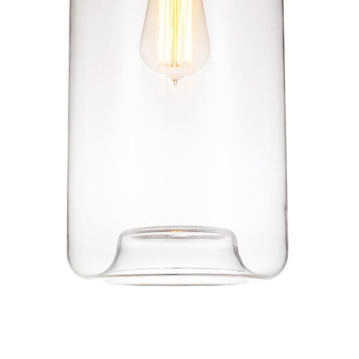 CWI Lighting Glass 1 Light 7" Down Mini Pendant, Black/Clear
