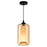 CWI Lighting Glass 1 Light Down Mini Pendant, Black/Cognac - 5553P7-Cognac